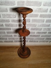 Vintage Floor Standing Wooden Carved Twisted Smoking Stand 68cm