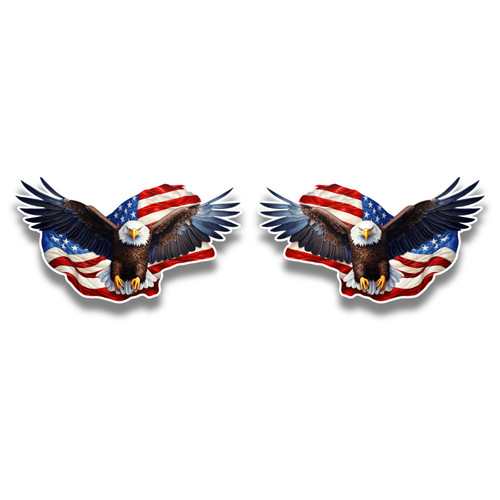 Small flying bald eagle - small,