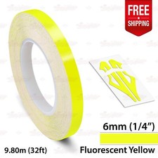 FLUORESCENT YELLOW 6mm 1/4" Roll PIN STRIPE PinStriping TAPE Decal Vinyl Sticker