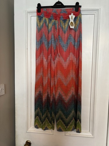 Coral crinkle wide leg - coral,