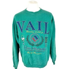 Galt Sand Sweatshirt Vintage Green Colorado Rocky Mountains Large 1990s L