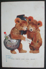 Old LAWSON WOOD Comic TEDDY BEAR POSTMAN POSTAL MAIL SACK BEARS FOR YOU DEAR