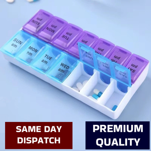 Portable weekly pill organiser - portable,