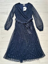Together Size 8 Navy Beaded Dress for Special Occasion NEW