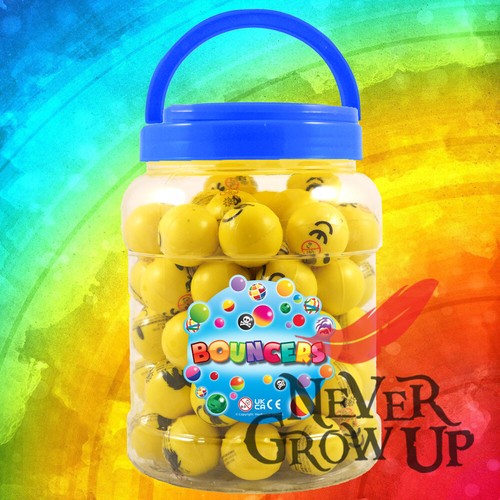 Yellow emoji face bouncy balls - face,