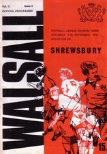 WALSALL v SHREWSBURY 1976/77
