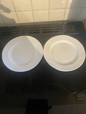 Portmeirion Sophie Conran White Ripple Side Plates X2.Brand New.