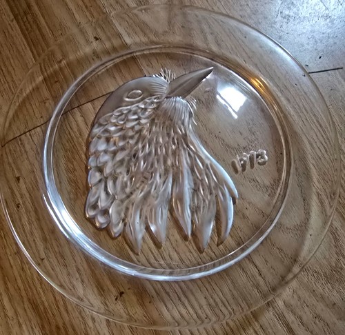 Lalique crystal plate - crystal, 1973
