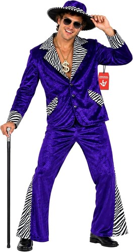 Men purple pimp - costume, hat