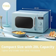 COMFEE Retro Style 800w 20L Microwave Oven with 8 Auto Menus, 5 Cooking Power