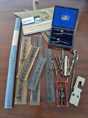 Vintage drawing instrument set - drawing,