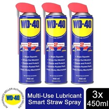WD-40 Smart Straw Triple Pack, 3x WD40 450ml Multi-Use Lubricant 