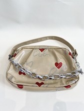 Vintage Nude Agnes B Mini Handbag In Patent Leather With Chain