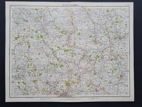 Antique 1898 map derby - 1898,