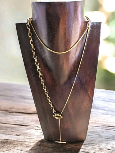 Gold lariat necklace - lariat, necklace,