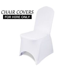 White Chair Covers for Hire – White Spandex Covers for Parties, Weddings, Events
