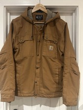 Carhartt Men's Canvas Vintage Tan Camel Bomber Jacket Size Small Relaxed Fit