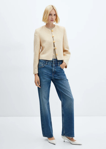 Mango cream tweed jacket with - mango,