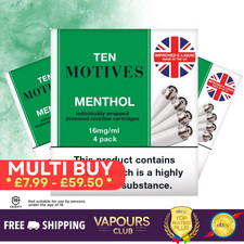 Ten Motives Menthol Refill Cartomizers 11 & 16mg | 10 Motives Cartridge Refills