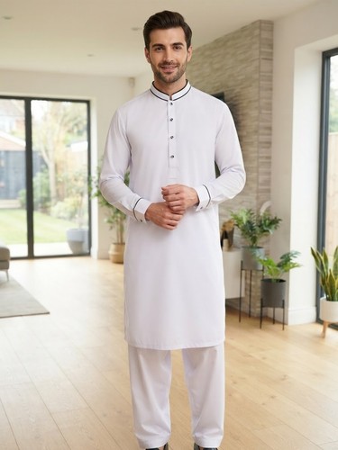 Men white shalwar kameez - white,