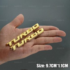 2pcs Gold 3D TURBO Logo Car