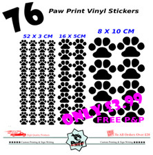x76 Dog Paw Print Wall Stickers Transfer Graphic Canine Home Art Decor UK