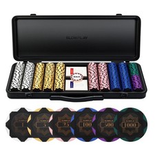 Nash 14G Clay Poker Chips Set for Texas Hold’Em, 300/500 PCS Features a High-End