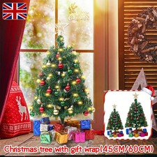 Mini 60CM Pre-lit Christmas Tree Tabletop Small Artificial Xmas Tree W/LED Light