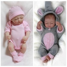 Lifelike Mini Twins Reborn Baby Dolls Newborn Girl Doll Full Body Silicone Vinyl