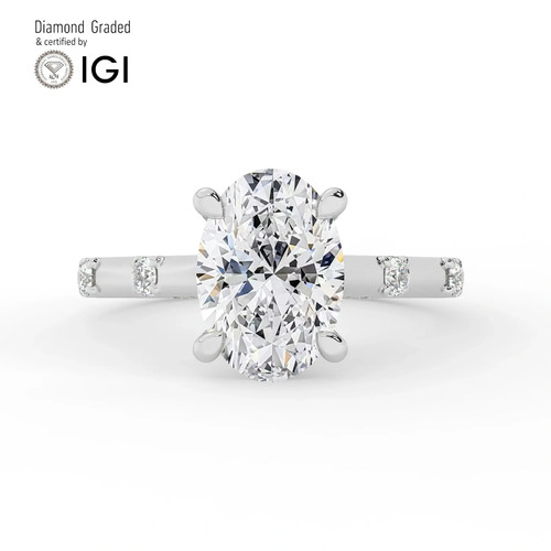 Oval diamond engagement ring - oval,