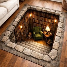 3D Library Reading Nook Area