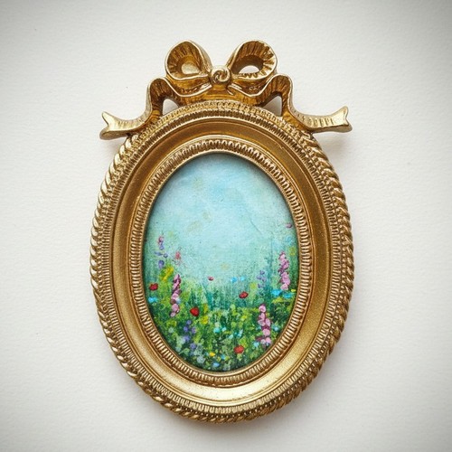 Framed miniature acrylic - miniature,