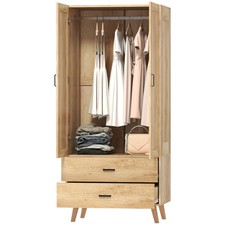 HOMCOM 2 Door Wardrobe with 2