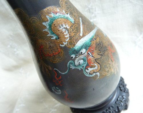 Vintage foochow lacquer vase - vintage,
