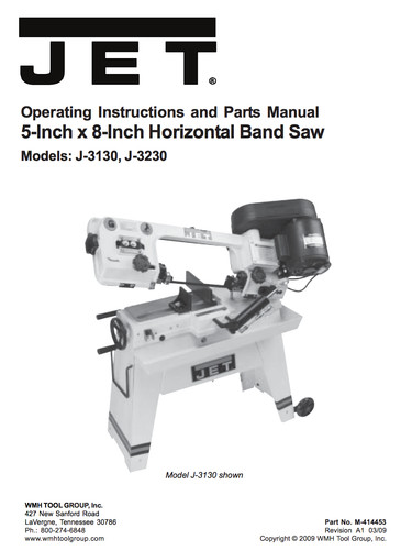 Jet band saw owner manual - jet, owner's