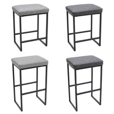 Industrial Breakfast Bar Stool PU Leather Padded Kitchen Counter Chair Barstool