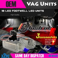 2x Footwell lights LED SMD white red blue VW AUDI SKODA Seat module units canbus
