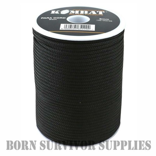 Black paracord 100m roll - 100m,