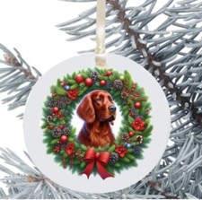 Red Setter Dog Hanging Bauble Gift Present Decoration Christmas 