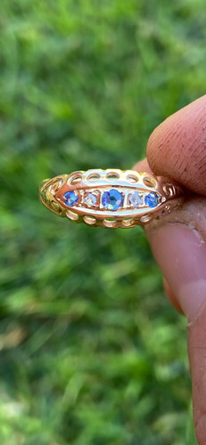 18ct gold antique sapphire - antique,