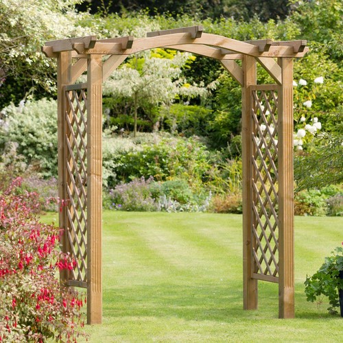 Solid wood arbour garden arch - garden,