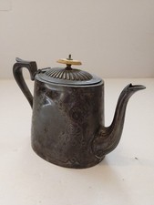 Antique  Pewter teapot, 9 In