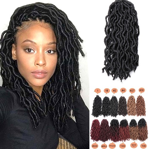 Short curly wavy faux locs - curly,