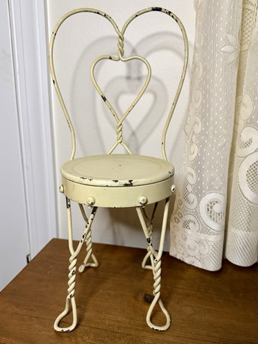Vintage cream wrought iron - cream,