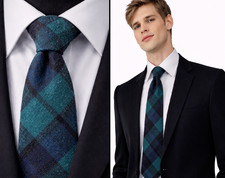 Tartan Men's Tie in Wool Green
