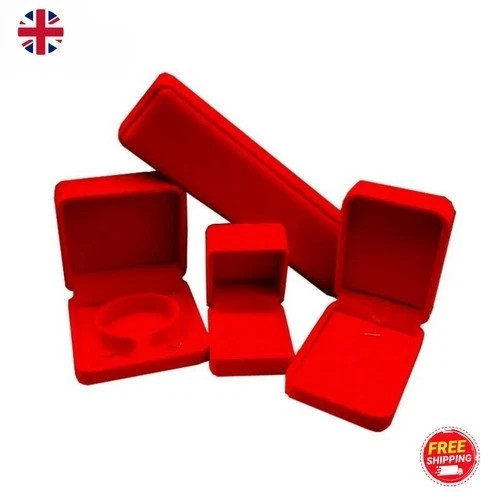 Red velvet jewelry storage - red, box
