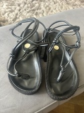 ASOS Black Thong Sandals Size Uk 6 Worn Once Only 