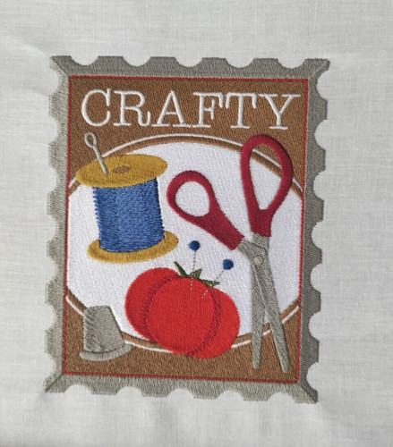 Embroidered quilt block panel - embroidered,