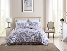 Laura Ashley Delila Printed Quilt Cover Set Plum