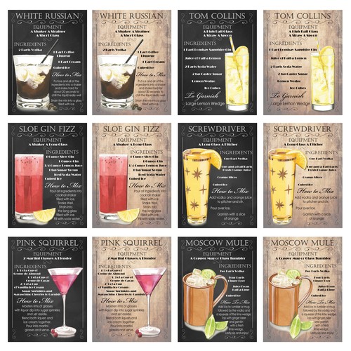 Cocktails retro metal - cocktails,
